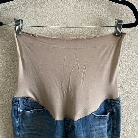 Y2K ReRock Express Flare A Pea In The Pod Maternity Jeans Small Distressed VTG - Picture 3 of 11